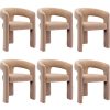 Set of 6 Modern Velvet Fabric Upholstered Dining Chairs